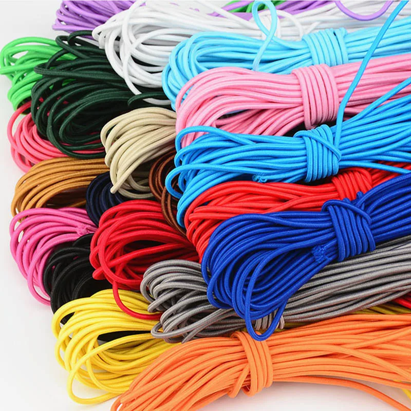 Colorful Round Polyester Elastic Cord 1mm 1.5mm 2mm 3mm Braided Elastic ...