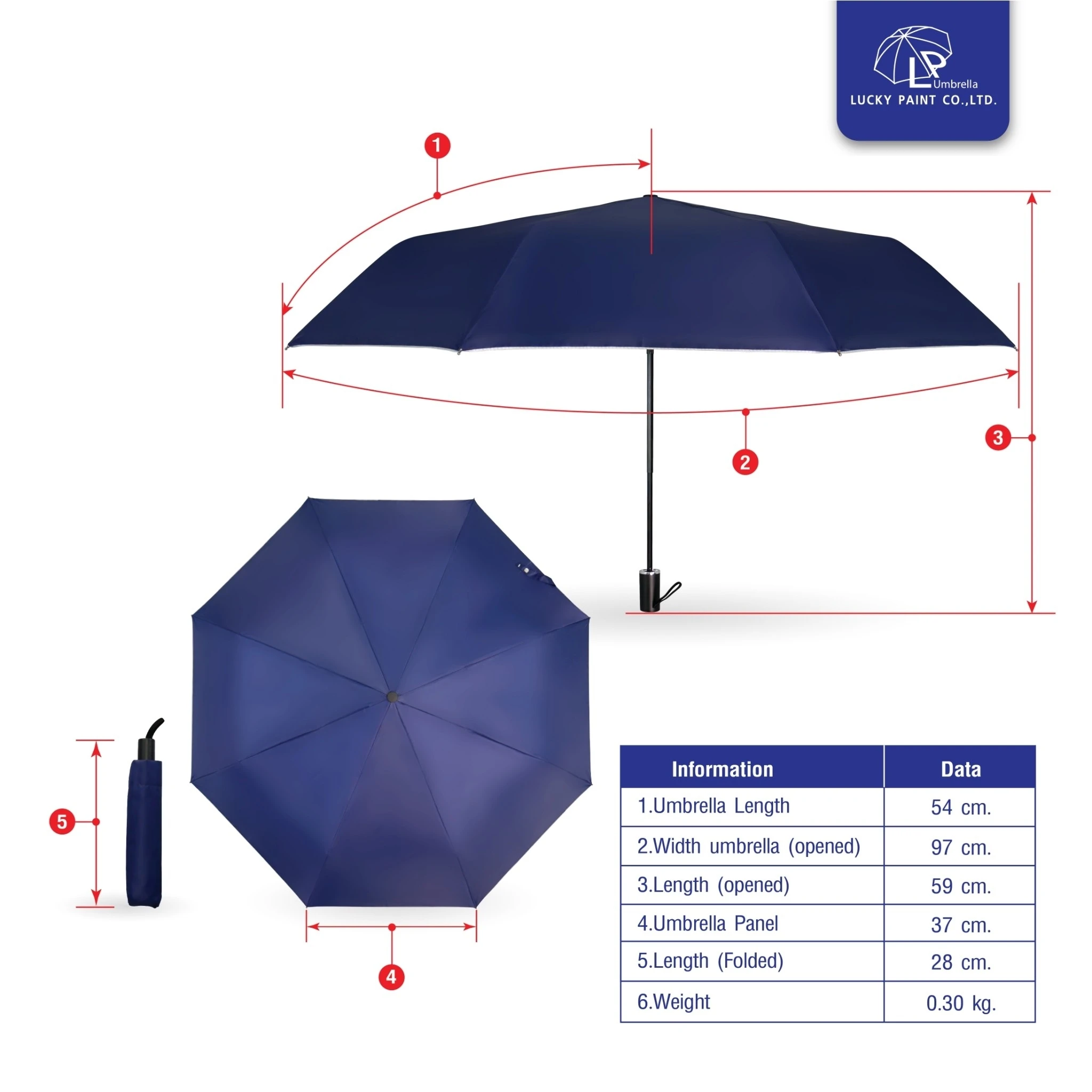 Good Price Home 3 Section Umbrella Silver Uv 50++ Protection Printed