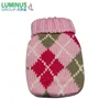 Pink diamond pattern knitted cover gel reusable hand warmer