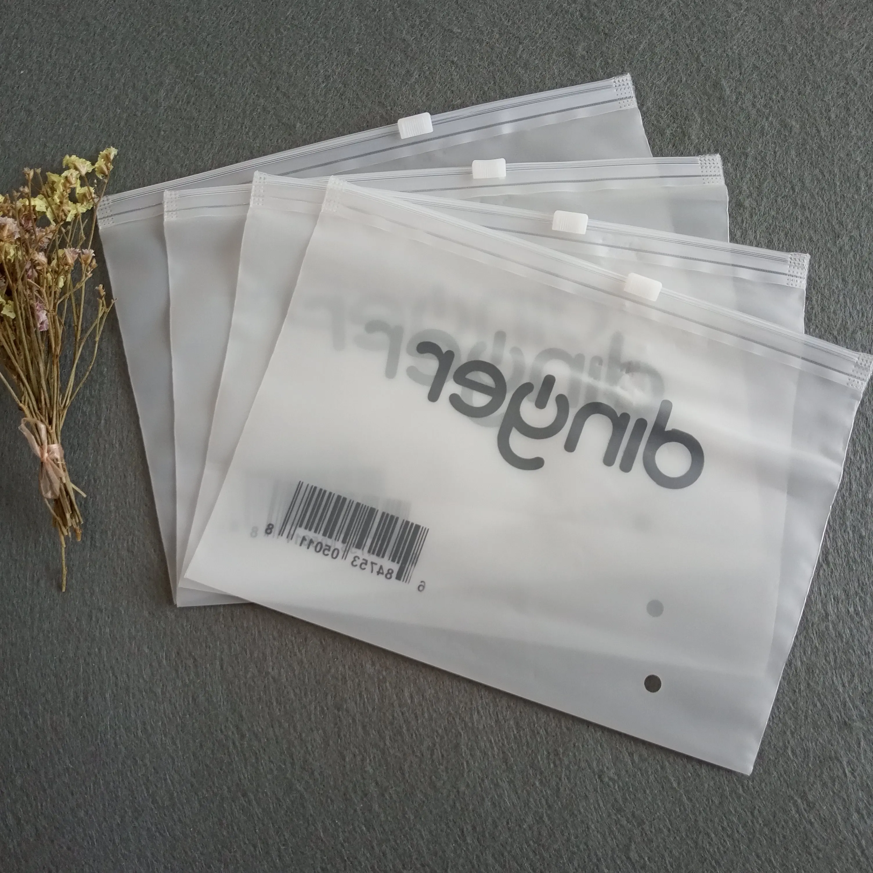 Translucent Pvc Clear Plastic Bags Design Zipper Bags Logo Frosted Poly ...