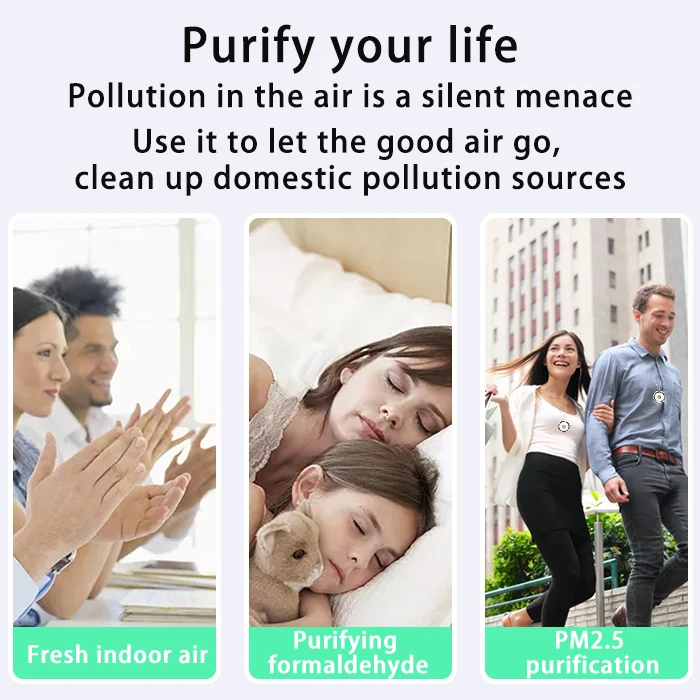 Personal Wearable Ionizer Hepa Uv Portable Home Ozone Car Necklace Air Purifier