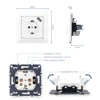 Plastic Material white double Tel socket