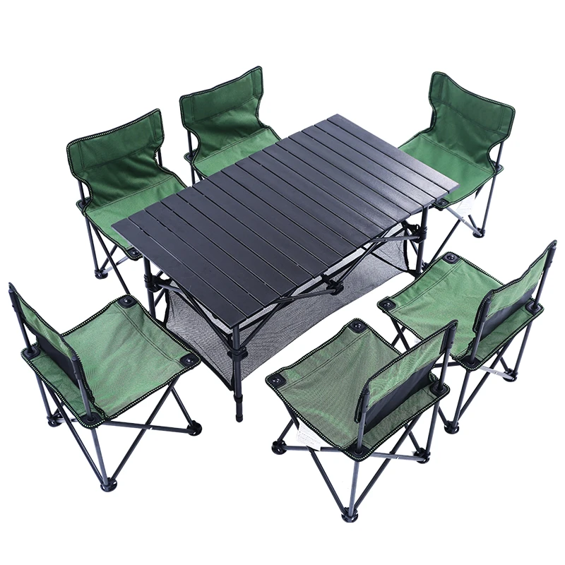 
Outdoor Camping Portable Aluminium Folding Table and 6 Chairs Set 