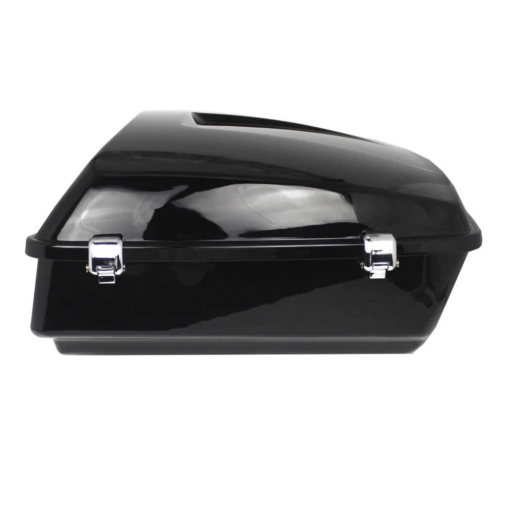 Motorcycle Chopped Top Box Black Tour Pak Trunk Backrest For Harley