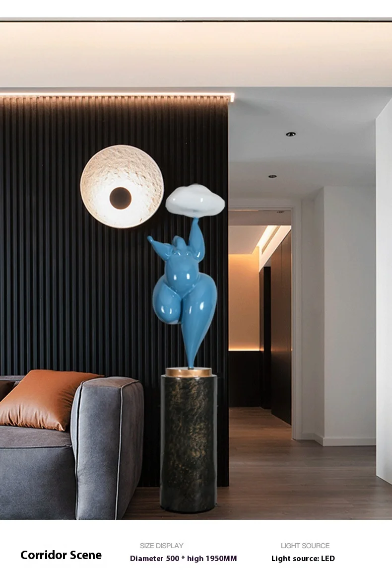Abstract Art Living Room Floor Lamp Creative Home Entrance Hotel Sales Department Decorative Ornaments Resin Body Sculpture