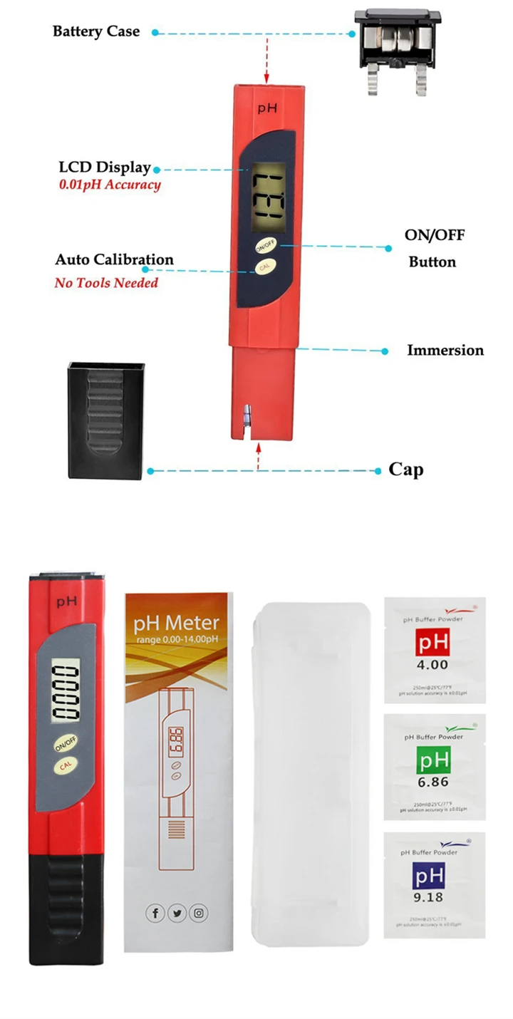 Aquarium Ph Probe Sensor Ph Water Meter