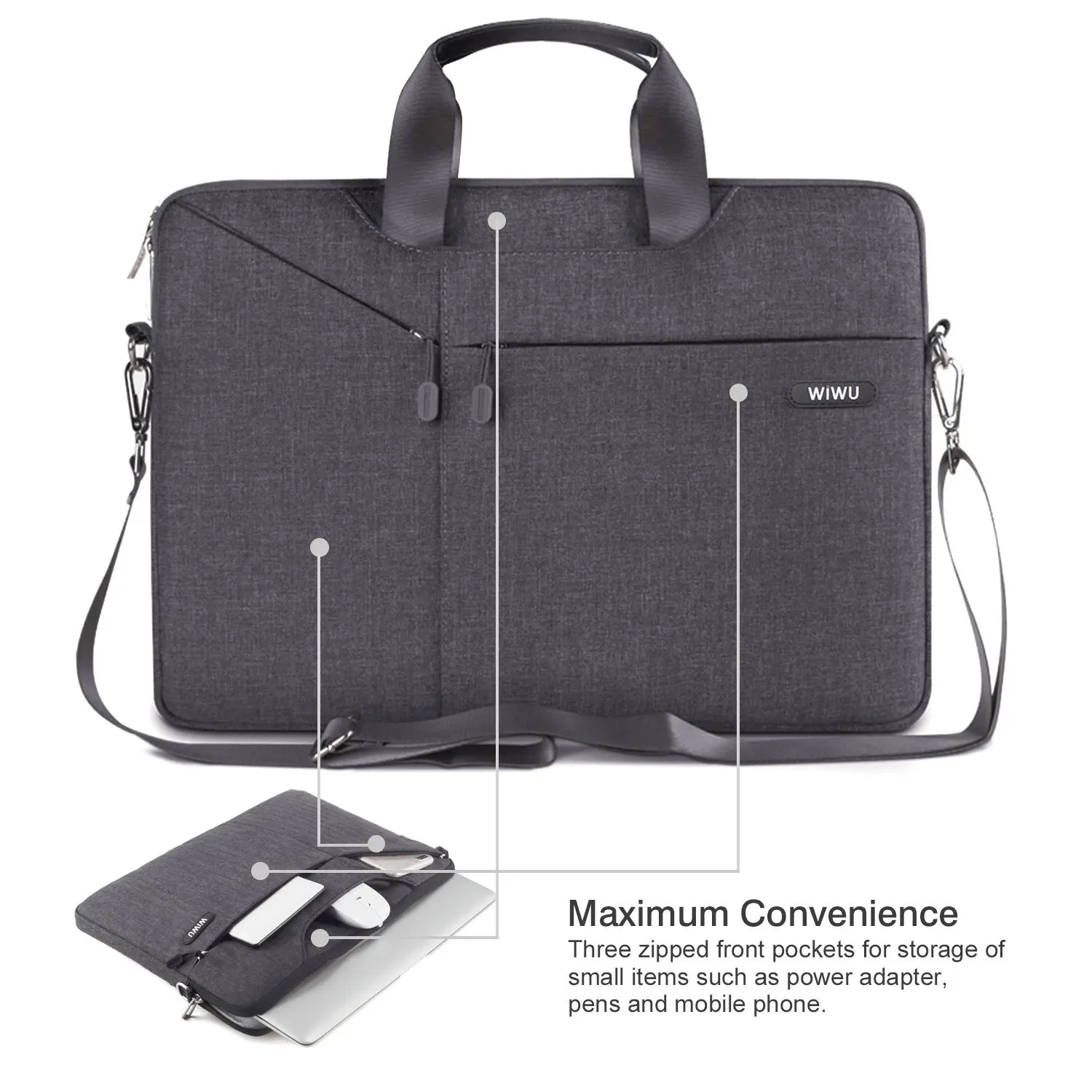 Wiwu Wholesale Laptop Sleeve Protective Men Business Messenger Bag For