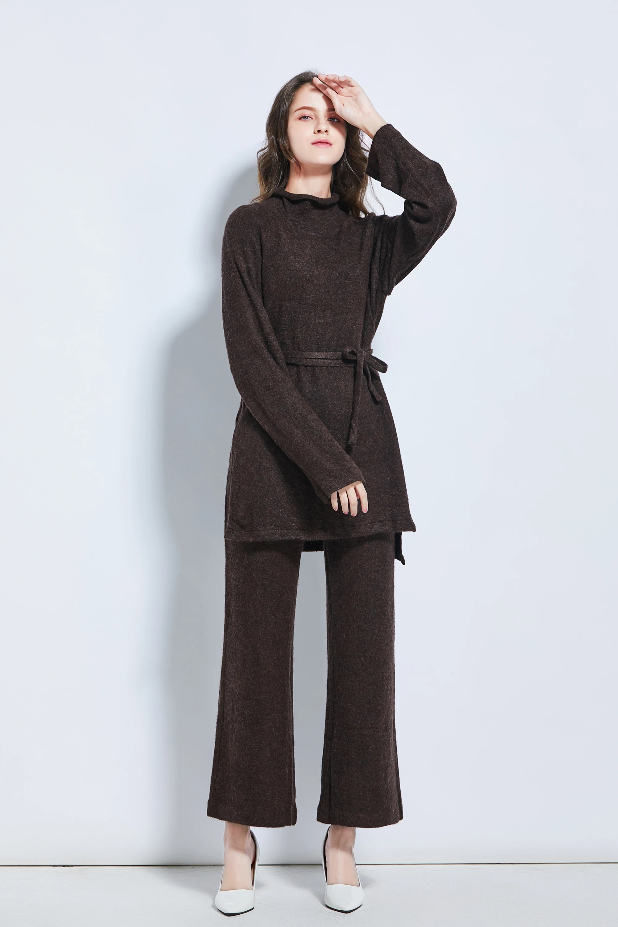 2020 New Style Women's Sweater Sets Cashmere Sweater With Belt