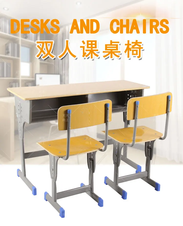 Double School Desk And Chair Sets Wooden Primary School Desk And Chair Student Table With Chairs Wholesale School Furniture