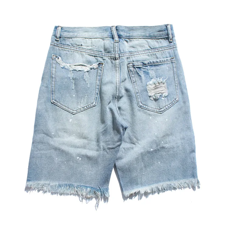 Wholesale Washed Ripped Jean Shorts Men 