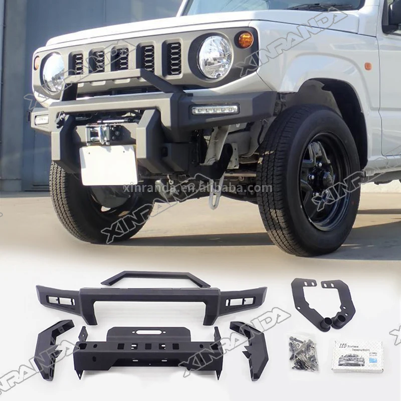 Jimny Accessories Winch Front Bumper Steel With Drl Front Bumper For Suzuki Jimny Jb64 Jb74 2018