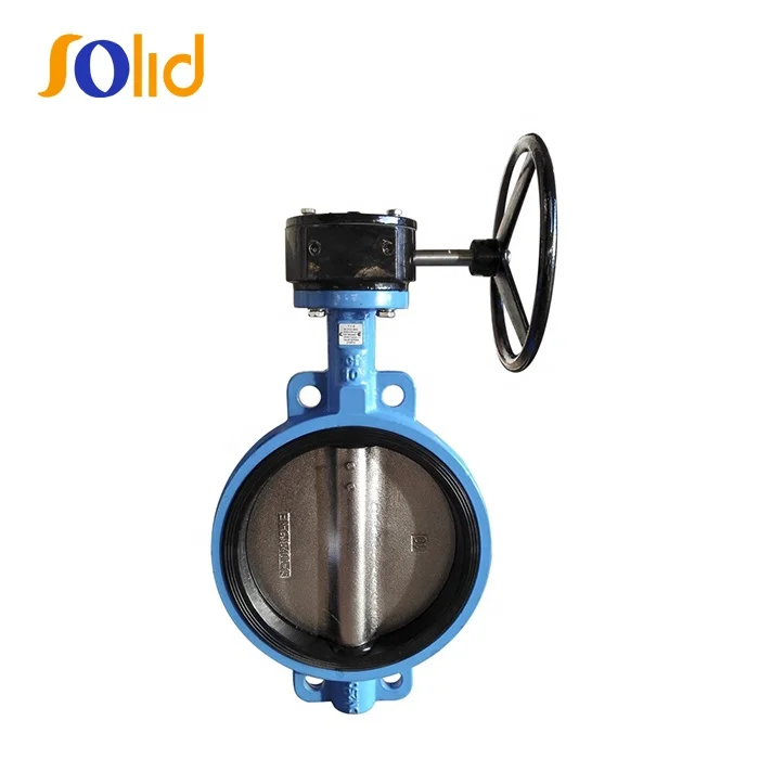 API 609 / ISO 5752 / BS 5155 Cast Iron Gear Box Operated Wafer Butterfly Valve