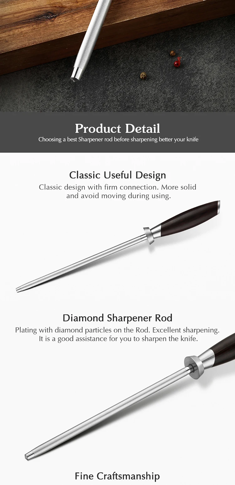 Use effortlessly diamond sharpen knife sharpening rod