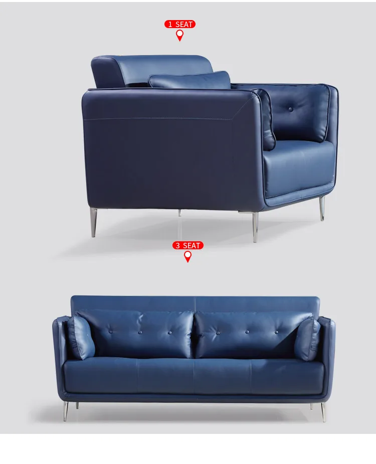 Pengpai 3 2 1 Modern Lounge Leather Office Sofa Set