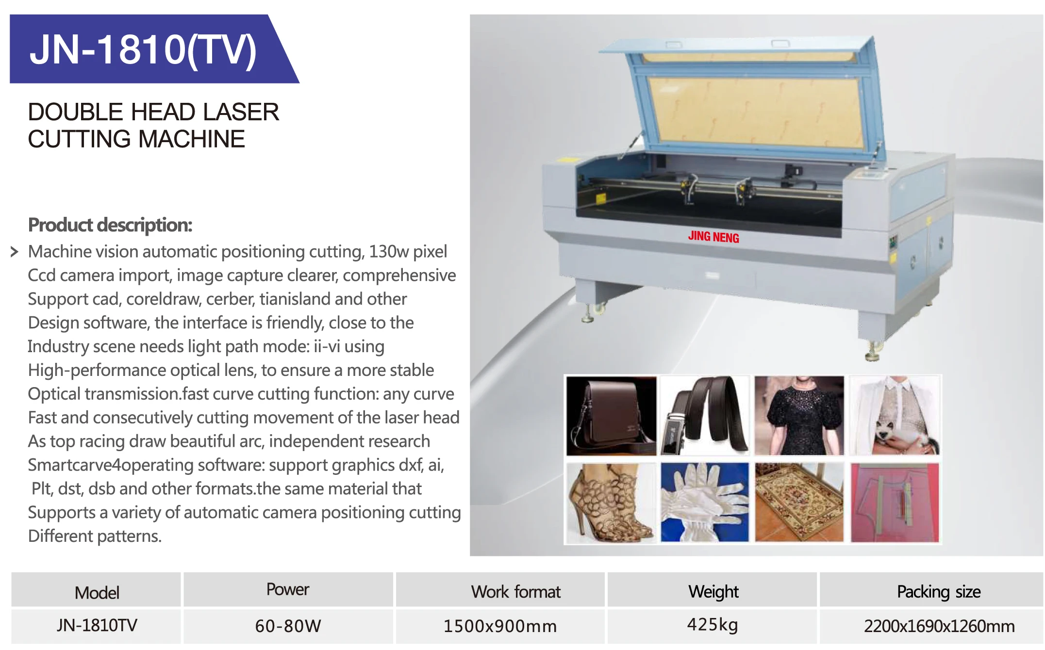 Double Head Leather Rubber Laser Cutting Machine CNC Acrylic Laser Engraving Machine