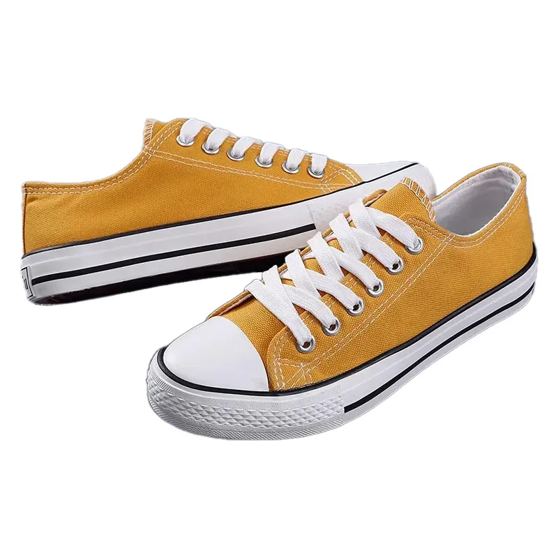 New Style Unisex Factory Custom White Shoes Casual Laceup Classic Fashion Canvas Shoes Buy