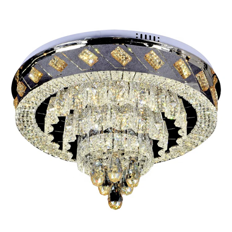 Hotel Living Room Large Drops Crystal LED Pendant Lamp Light Chandelier For Home Decoration Wedding