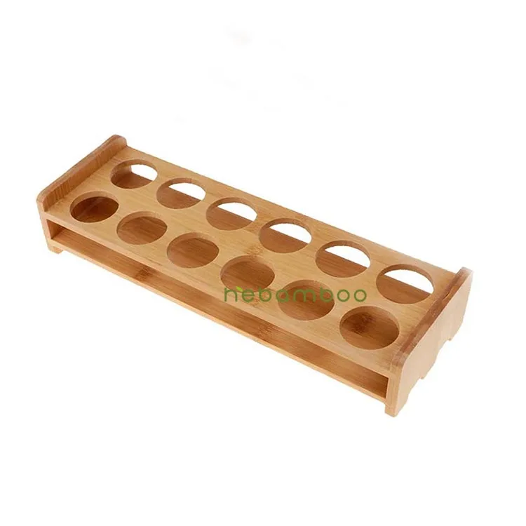
Natural Bamboo Barware Set Wood Shot Glass Holder for Party Bar 
