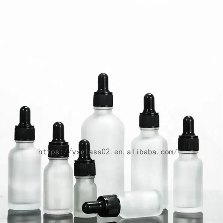 Custom Essential Oil  travel packaging glass container serum Flat Shoulder Dropper bottle for personal skincare20ml-100ml supplier