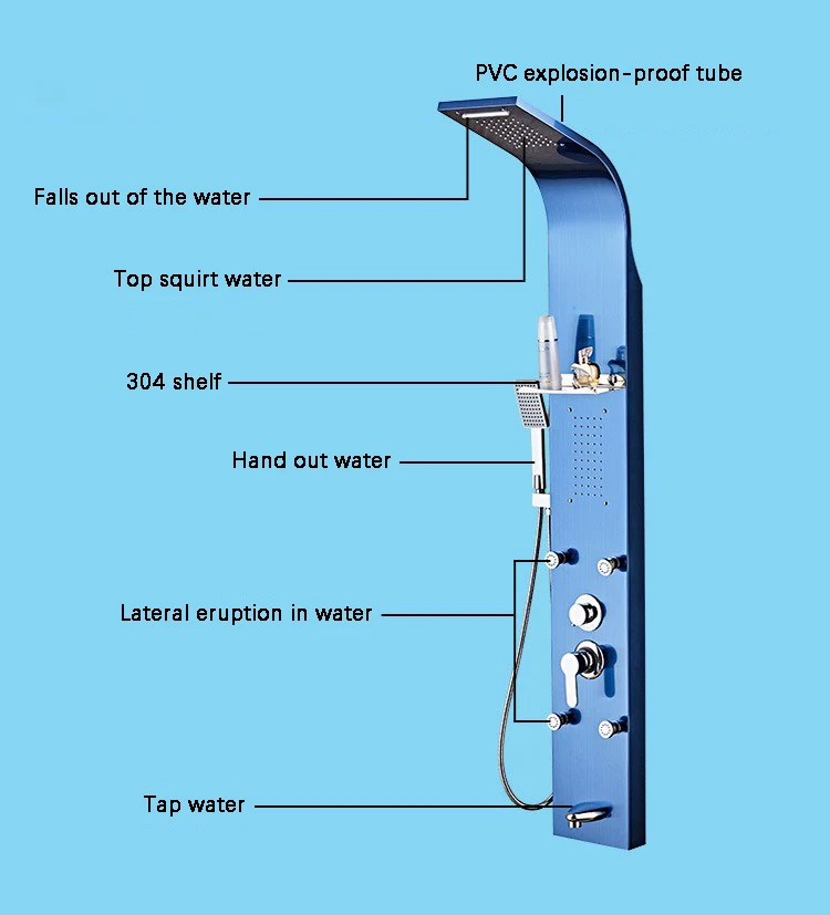 Design Mounted Stainless Steel Bathroom Rain Rainfall Shower Panel