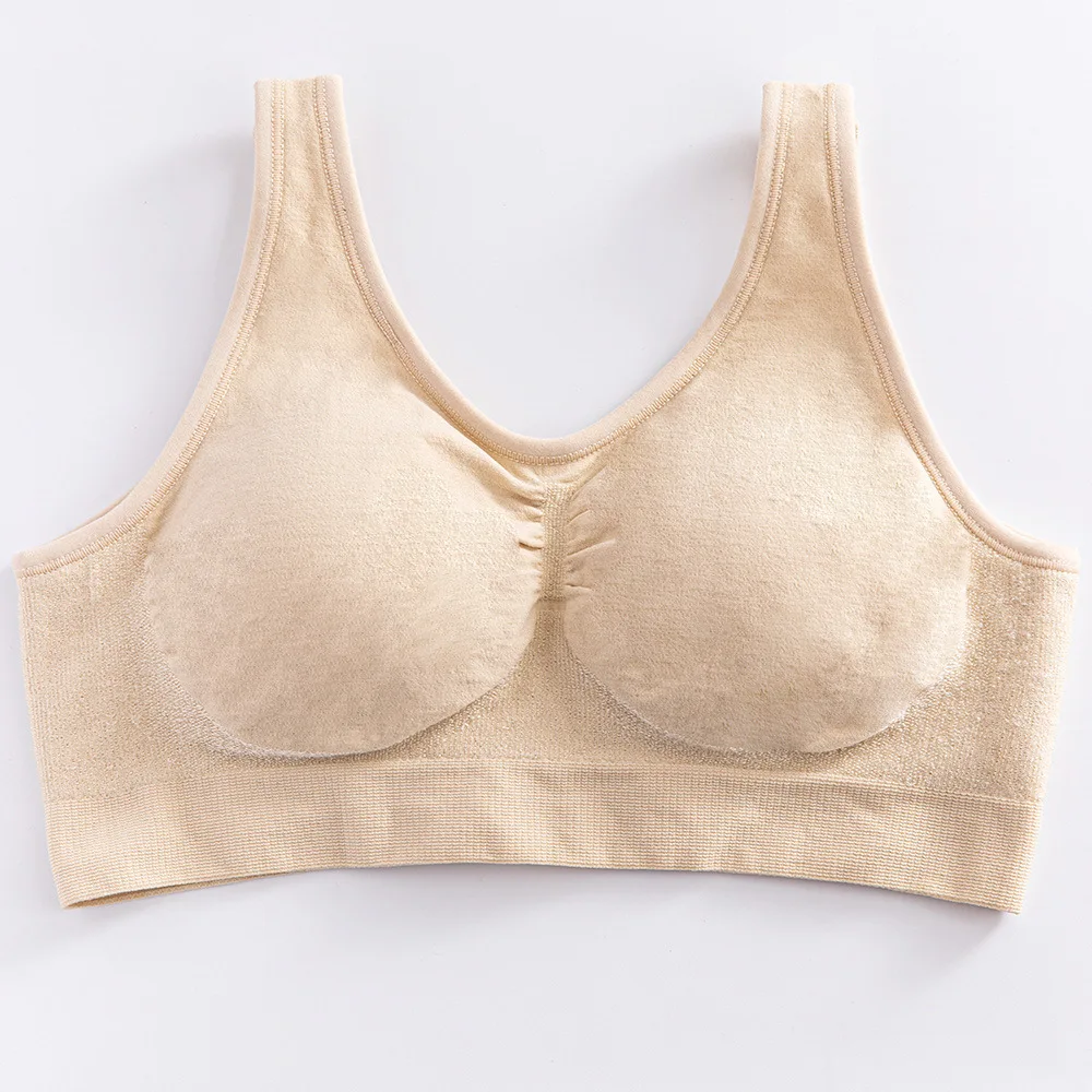 Factory Direct Women's Thin Steel Ring Bra Large Size Bright Silk Body Shaping Vest with Solid Pattern for Big Chest Women