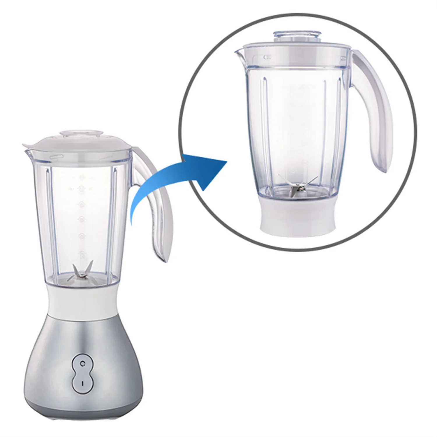 High Quality 1.5L Universal Blender Glass Jar Set with Lid Base Blade Replacement Parts for Blender Mixer factory