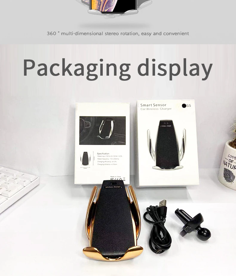 Fast Car Charger 10 Years ODM & OEM Manufactory 3C Mobile Phone Accessories Cell Phone Holder Sensor Fast Car Wireless Charger