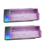 Luxury holographic paper lash box with pull out handle, unique slide out eyelash packaging drawer paper box
