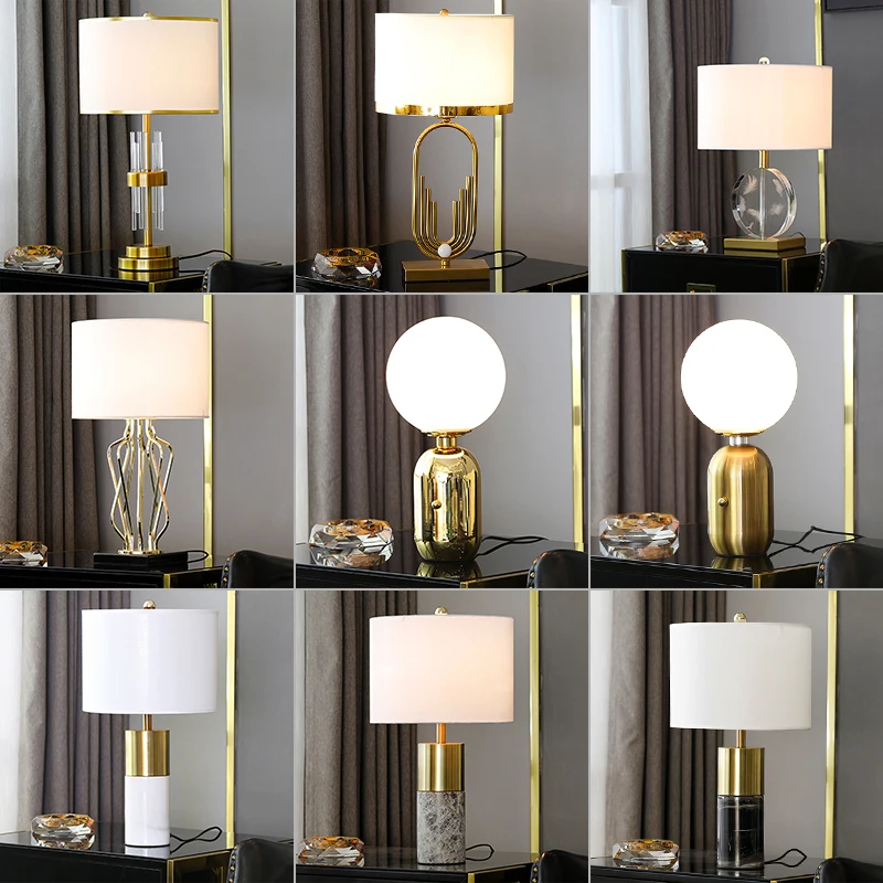 Come from zhongshan contemporary black lampshade engineering lamp gold table lamps for home decor and hotel gold