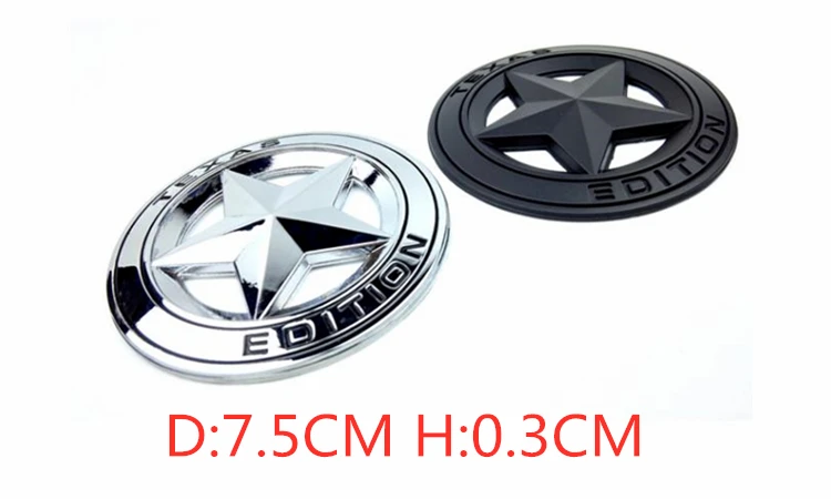 Dsycar 3d en métal Texas Edition étoile Logo Autocollant de voiture Emblème badge autocollants pour voiture Décoration DIY Accessoires 