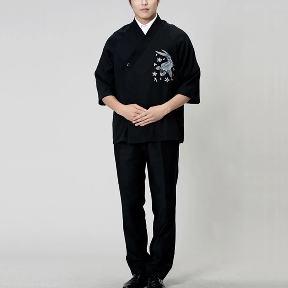 中性寿司厨师夹克日本厨房统一寿司工作服外套