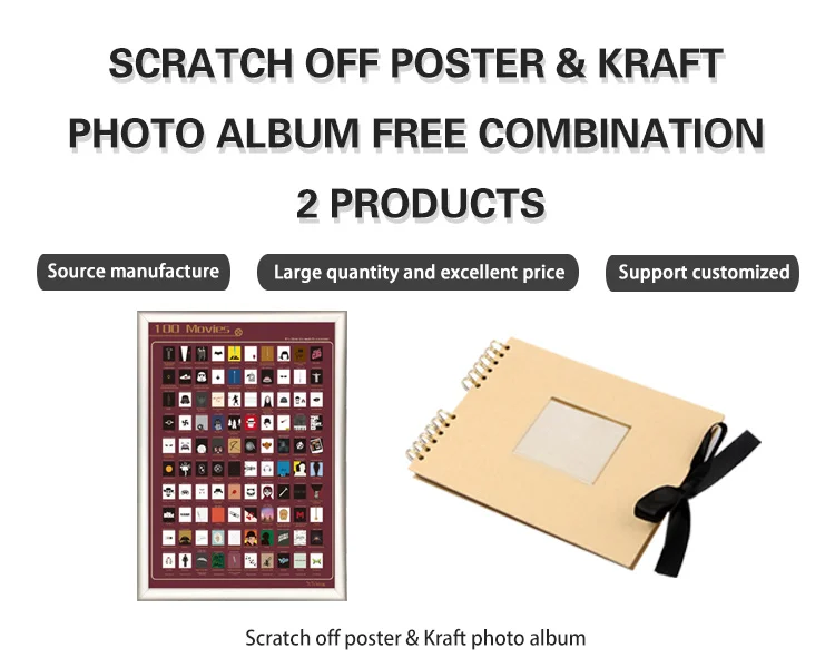 15% OFF Scratch off poster & Kraft photo album Free combination 2 Products
