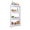 Slim Storage 3 Tier Slide-Out Tower Pull Out Pantry Shelves Cart For Kitchen