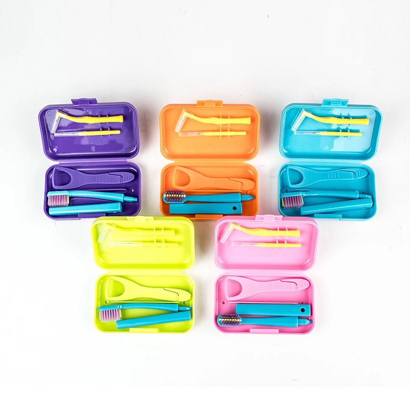 Portable Home Dental Care Kit Orthodontic Interdental Travel Foldable Brush Storage Box Manual Plastic Ortho Gum Cleaning supplier