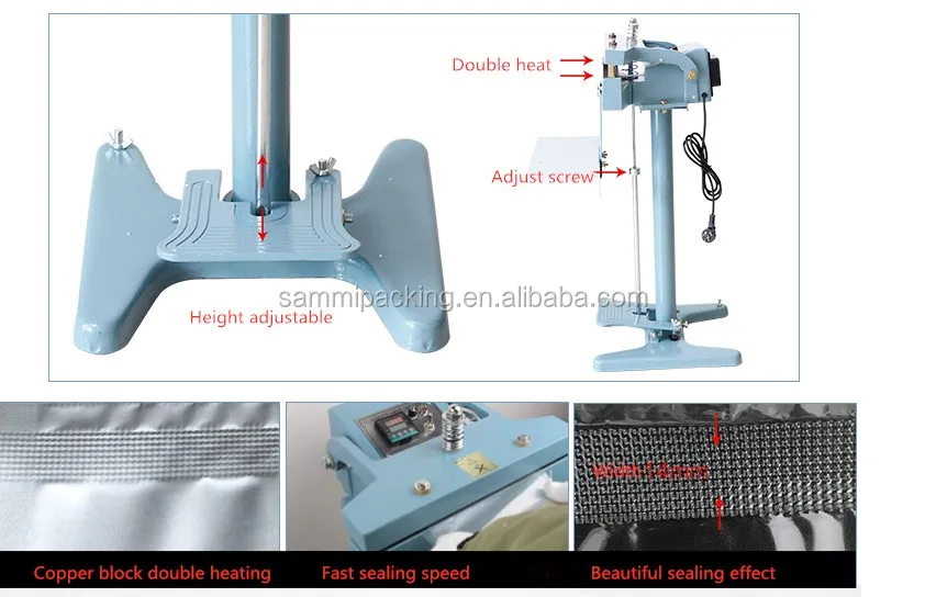 Factory Direct sales  aluminum body foot pedal  direct heat inpulse sealing machine