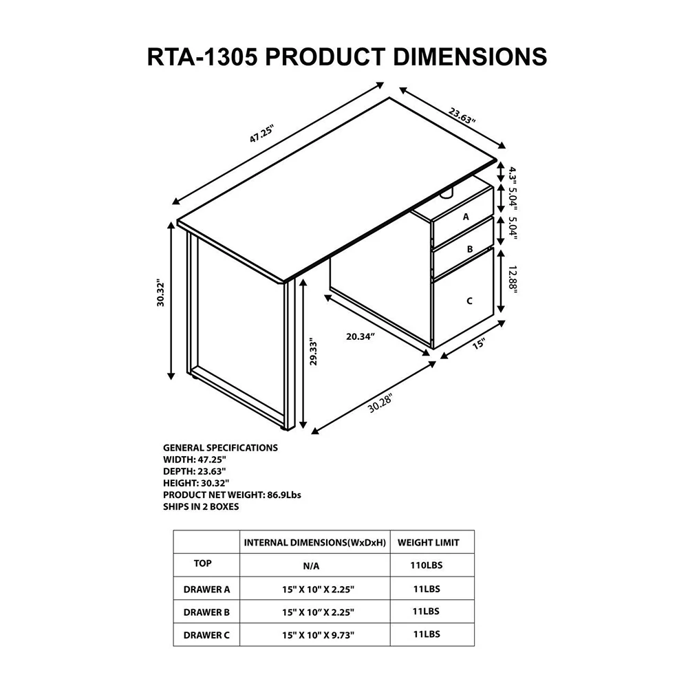 2019 现代办公桌木制电脑桌与抽屉