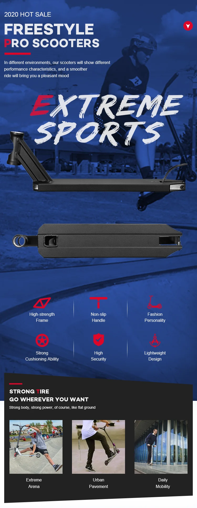 Huoli Scooter Professional Factory Scooters Deck Stunt Aluminum Decks