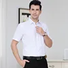 Blue White Mens Twill Business Casual Plus Social shirt dress Large Size Short Sleeved Shirt dress Cotton men fashion