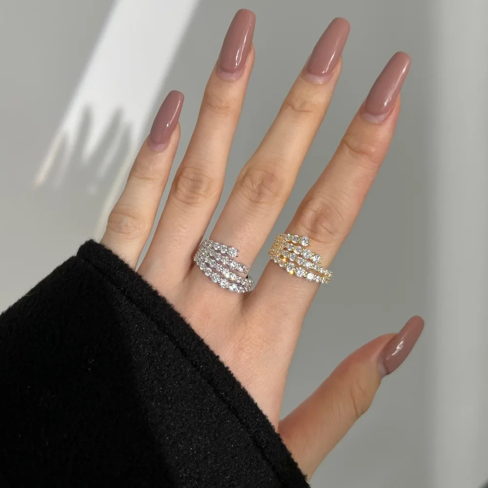 S925 Sterling Silver Niche Ins Fashion Light Luxury Ring for Women Snake-Shaped Wrapped Lab Diamond Rattan Man Silver Ring