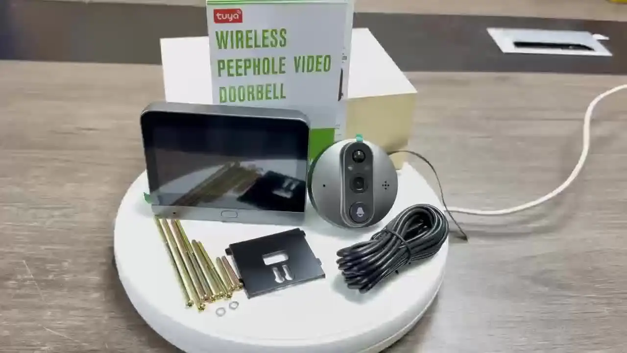 C85 Tuya Smart WiFi Video Doorbell 1080P Câmera Peephole Com Suporte De