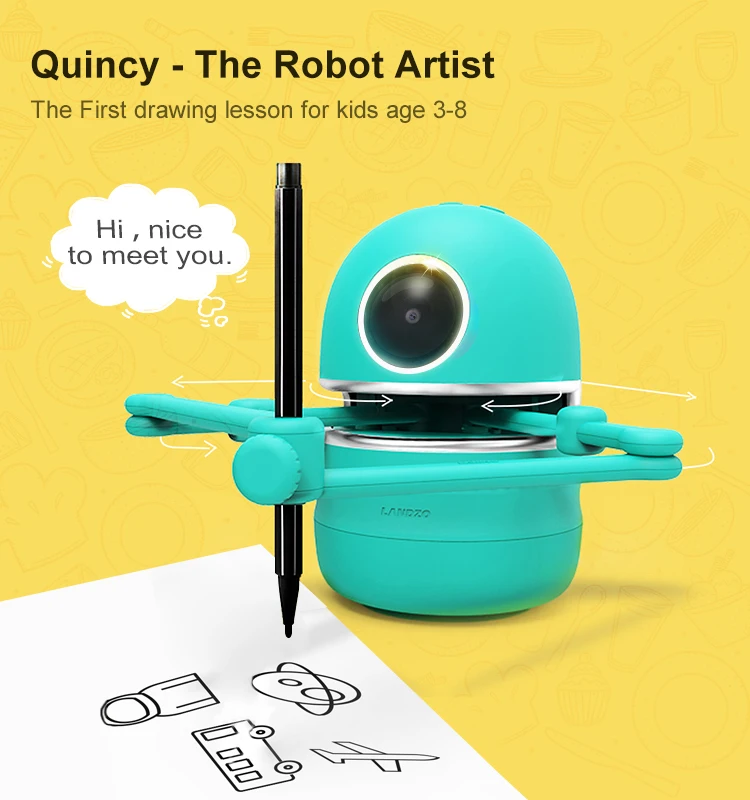 Activity Book Kids 2020 Quincy the Robot Artist/Robot Toy Math Spelling 