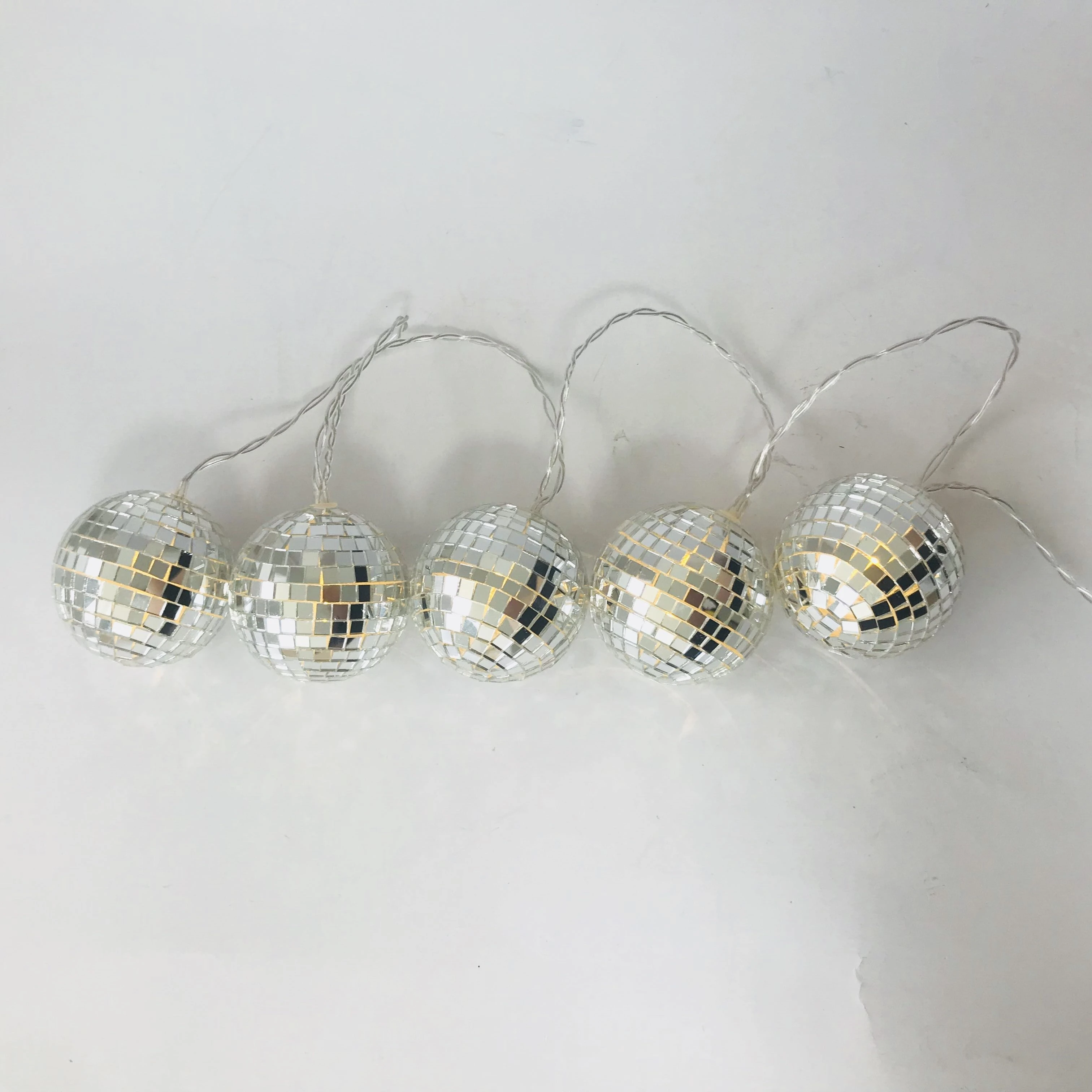 10 Count Glitter Disco Ball Light String Battery Led Stage Light For