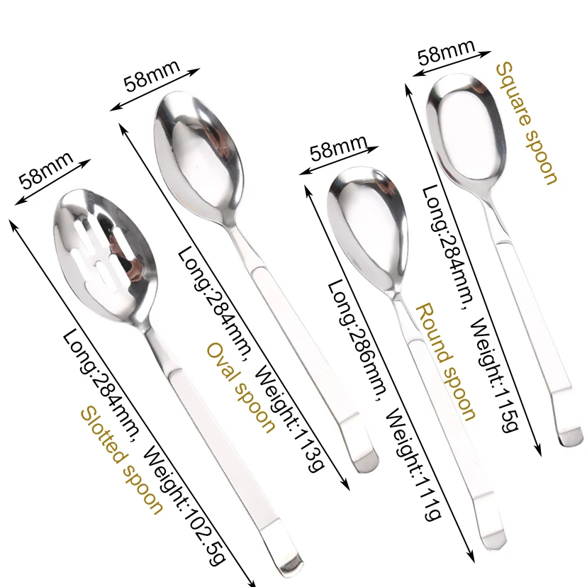 Spoon Set Large Buffet Kitchen Long Handle Big Slotted Serving Spoons