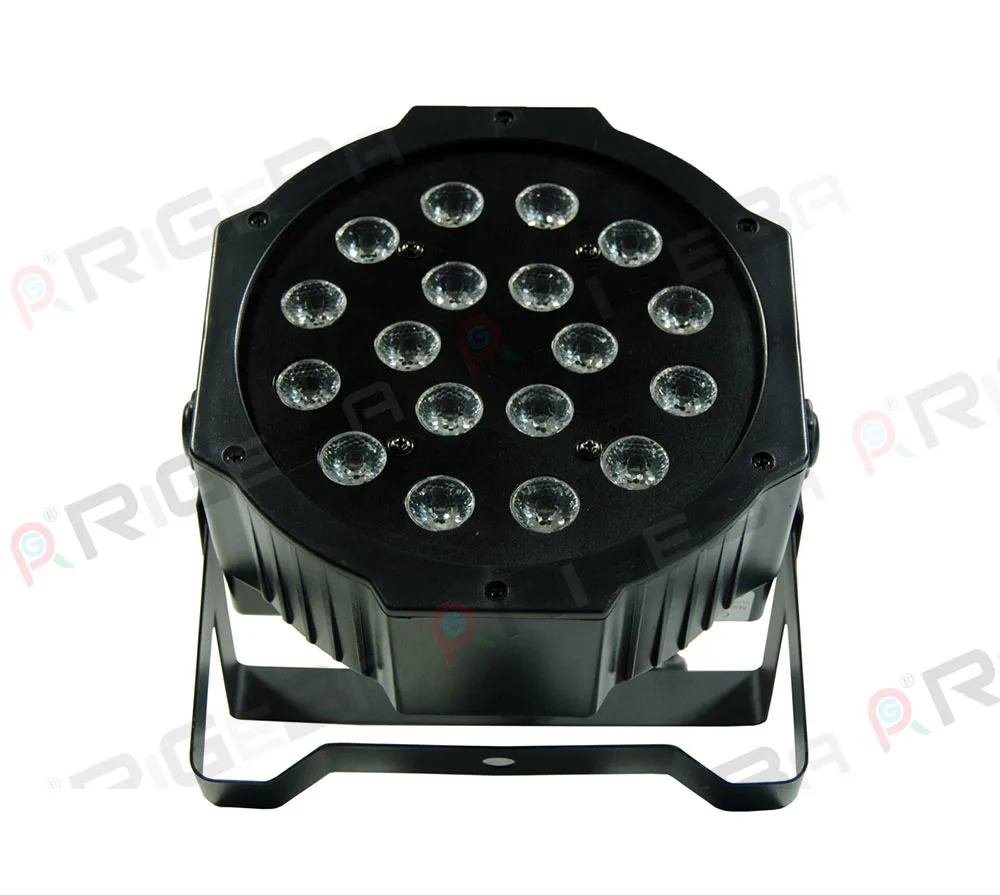 Newest hot selling indoor 18*1w RGB portable cheap light led stage plastic light led flat par light