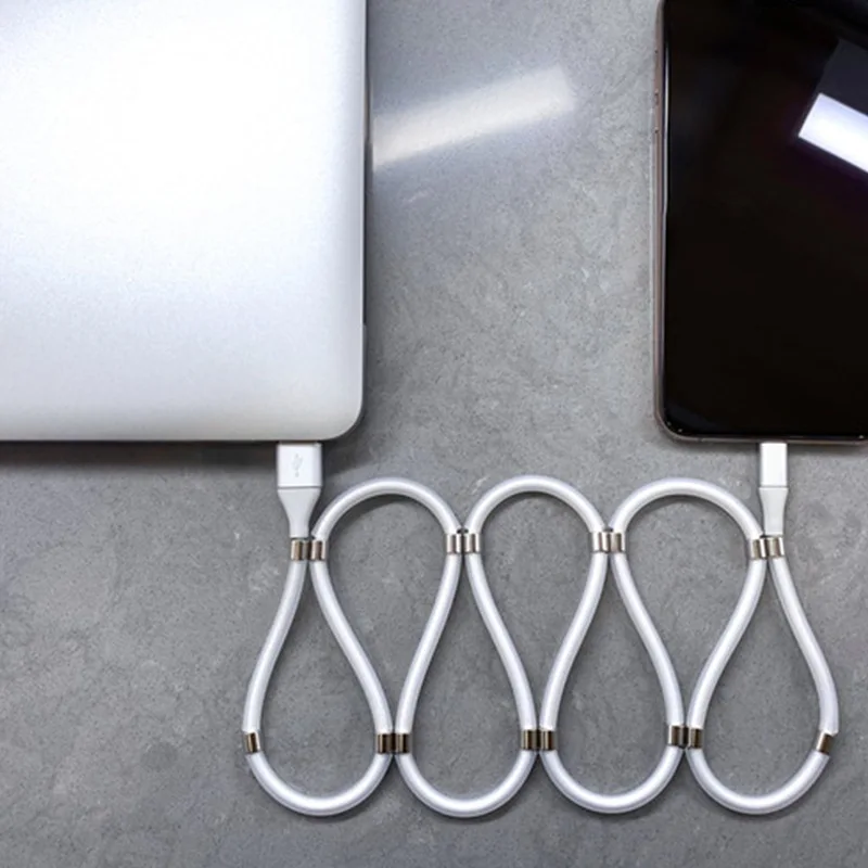 Supercalla magnet USB cable Magnet winding USB data charging cable for iphone - ANKUX.COM