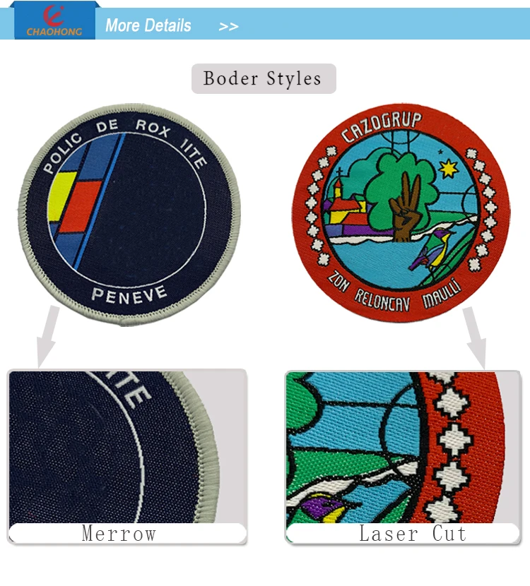 custom garment laser cut clothing woven patch, woven badges