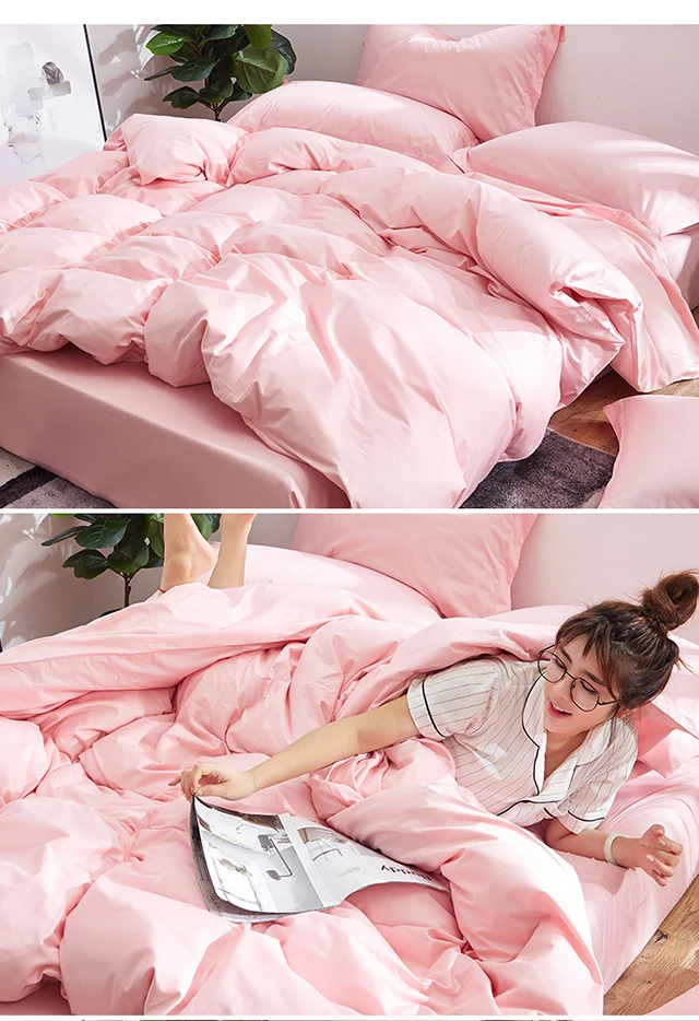 G&d Wholesale 100 Cotton 4 Piece Plain Dyed Bed Sheet Set Bedding Set