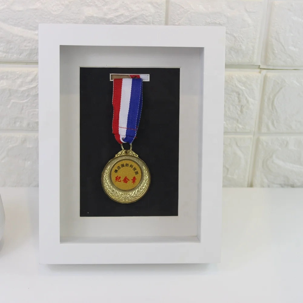 ... Ready to Hang Shadow Box Frame Wood Display Case for Awards Medals Photos 