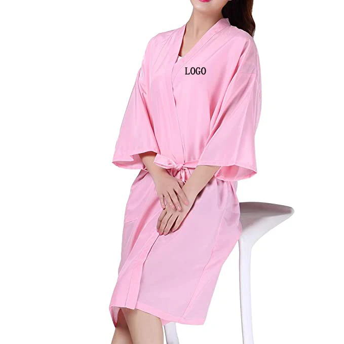 Custom Logo Smock Pink Women Hair Beauty Salon Spa Clients Robe Buy