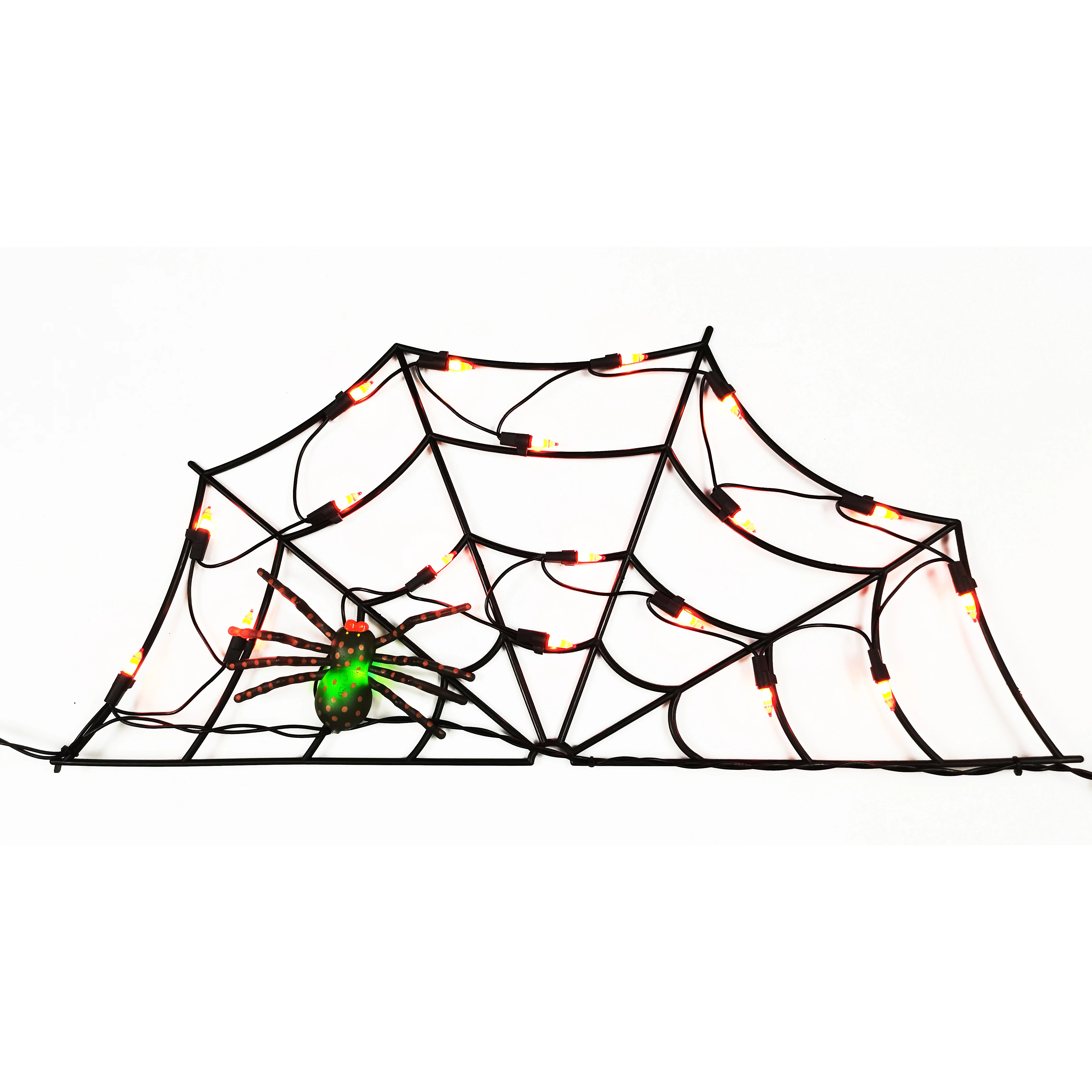 New Arrivals 3PK 60L Plastic Spider Web Seasonal Lighting for Halloween and Christmas Outdoor Decorations factory